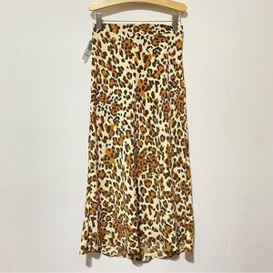 NWT Aritzia Babaton Slip Leopard Print Midi Skirt